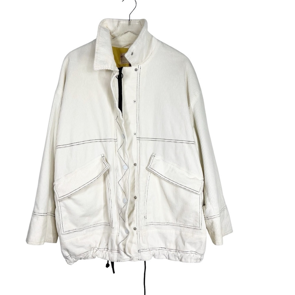 WE THE FREE "Lust for life" Ivory Corduroy Quilted Lining Full Zip Oversized L
